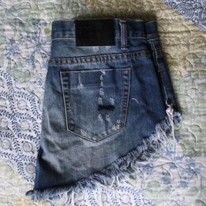 Low Waist, Long Rise Denim Shorts